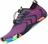 SAGUARO Badeschuhe Damen Wasserschuhe Slip On Schwimmschuhe Strandschuhe Aquaschuhe Barfuss Schuhe Wassersportschuhe FrauenSchuhe, Stil 1: Lila, 39 EU