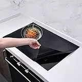 KitchenRaku Große Induktion schutzmatte, Silikon Induktionskochfeld Schutzmatte (magnetisch) Kochfeld-Kratzschutz für Induktionsherd, Multifunktionale Silikonmatten (61x53cm, Reines Schwarz)