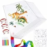 FORMIZON Kinder Drachen, DIY Drachen Set Bastel Gestalten Sie Selbst, Flugdrachen Einleiner 50*60 cm, Drachen für Kinder mit 30M Drachenschnurm, Outdoor Spiel Jungen Mädchen Delta Drachen (10 Stück)