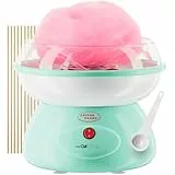 Clatronic® Zuckerwattemaschine | für Zuckerwatte in wenigen Minuten | inkl. Messlöffel und 10 Holzstäbchen | Spritzschutz | Zuckerwatte Maschine 500W | Cotton Candy Machine | ZWM 3478 mint