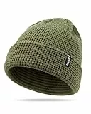 Zylioo XXL Waffel Strickmütze Für Großen Kopf, Winter Warme Wintermütze Knit Beanie Mütze