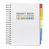 Pukka Pad B5 Projekt buch mit 10 wiederverwendbaren Trennblätter zur Organisation - 200 perforierte Blätter mit 80GSM liniert Papier - Notizbuch für Schule, Büro und Zuhause - Weiß, 190 x 250mm