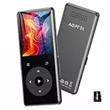 AGPTEK 64 GB MP3-Player mit Bluetooth, Robustes Metall-Gehäuse Musik-Player mit Touch-Tasten, 1,8 Zoll HiFi-Sound Player mit Lautsprecher und FM-Radio für Sport, unterstützt bis zu 128 GB