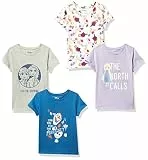 Amazon Essentials Disney | Marvel | Star Wars | Frozen | Princess Mädchen Kurzärmelige T-Shirts, 4er-Pack, Grau/Purpur/Blau/Frozen 2 Stronger Together, 3 Jahre