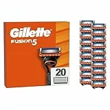 Gillette Fusion5 Rasierklingen, 20 Original Ersatzklingen für Herren mit größerem Gleitstreifen für ein sanftes Gleiten und 5 Klingen für eine unglaublich gründliche und komfortable Rasur
