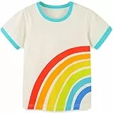 Jungen Regenbogen T-Shirt Baumwolle Kinder Cartoon Kurzarm Shirt Sommer Tops Oberteile 116