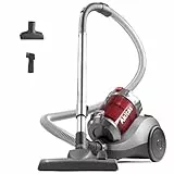 Akitas 800W Beutelloser Staubsauger mit starker Saugkraft und deutschem Wessel-Werk 2-in-1-Bürstenkopf für Hartböden und Teppiche