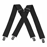 DonDon Hosenträger Herren extra stark - Hosenträger schwarz für Arbeitshosen und Anzug mit starken Clips lang schmal oder Riemen für Herren breit in Y-Form oder X-Form