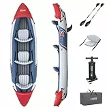 Bestway Hydro Force Kajak-Set Rapid X3 381 x 100 x 44 cm, 3 Erwachsene, 280 kg, Inflata-Shield Pro-Material, 3 Luftkammern, 2 abnehmb Finnen, GS-zertifiziert, Paddel, Doppelhubkolbenpumpe, Tragetasche