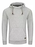 riverso Hoodie Herren Regular Fit RIVJulian Kapuzenpullover Pullover Cross-Over-Kragen Grau XL, Größe:XL, Farbe:Grey 1