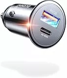 AINOPE 67.5W Volllast Zigarettenanzünder USB C [99% Unsichtbar], 12V USB Adapter Auto Ladegerät USB C [PD45W & QC3.0] Kfz Ladegerät für Galaxy S25 Ultra, iPhone 17 Pro Max Air, Xiaomi 15, iPad