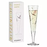 RITZENHOFF 1071015 Champagnerglas 200 ml - Serie Goldnacht Nr. 15 - Edles Designerstück mit Echt-Gold - Made in Germany
