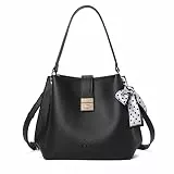 CLUCI Handtaschen für Frauen, veganes Leder, Hobo-Tasche, Designer-Geldbörse, Arbeit, große Eimertaschen, schwarz,