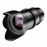 SAMYANG 7812 35/1,5 Objektiv Video DSLR II MFT manueller Fokus Videoobjektiv 0,8 Zahnkranz Gear, Weitwinkelobjektiv schwarz