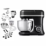 MEDION Küchenmaschine (Mixer, Fleischwolf, Eisschüssel für Zubereitung von Eis, 4 in 1, 1.200 Watt, Reiben Raspeln Schneiden, Digitales Touch Display, Knetmaschine, Teigmaschine, MD18440) Schwarz