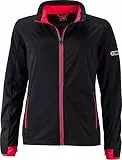 James & Nicholson - Damen Funktionelle Softshell-Jacke für Sport, Freizeit und Promotion (L, Black/Light-red)