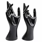 Cabilock Weibliche Schaufensterpuppe Hand Schmuckständer Ringhalter Armband Display Rack Kreativer Hand Modell Organizer Für Zuhause Shop Dekoration Schwarz 9.06X3.54X2.95In