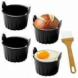 4 Stück Silikonform für Heißluftfritteuse Air Fryer, Antihaft Auflaufförmchen ei Former Kuchenform Wiederverwendbares Silikoneinsatz Zubehör Pot Liner für Luftfritteuse, Backen, Pudding Eierkocher