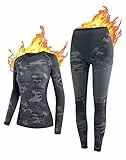 NOOYME Thermounterwäsche Damen Atmungsaktiv Thermowäsche Set Funktionswäsche Anti-bakteriell und Flexibel Skiunterwäsche Warme Unterwäsche für zu Hause und Sport im Herbst Winter