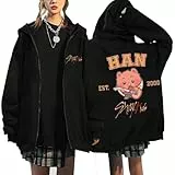 KASENFASHION Kapuzenpullover-Y2K Hoodie mit Zip Süße BangChan Lee Know Changbin Hyunjin Han Felix Seungmin I.N Motive Unisex Harajuku Streetwear