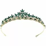 FRCOLOR Diademe Kronen Strass Mit Kristallen Für Damen Haarschmuck Mit Vintage-Strasssteinen Grün
