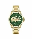 Lacoste Uhr mit DREI-Zeiger-Quarzwerk für Herren Kollektion LE Croc mit Goldfarben Edelstahlarmband - 2011394