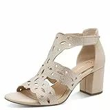 MARCO TOZZI Damen Sandale weiches Feel Me Fußbett Vegan weiches Innenfutter Stylisch, beige (BEIGE), 39 EU
