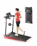 Laufband für Zuhause 12km/h, 6 IN 1 Elektrisches Laufband mit 10% Steigung, 1080MM Einziehbares Steigrohr, Controllo App, 360° Tablet Holder, 2.5HP Leiser Motor, LED Anzeige, Klappbares Walking Pad