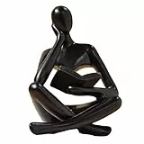 Pleayietoopiatiey Figur Mensch Figur Figuren Denker Statue für Desktop Regal Wohnzimmer 8,5 x 6 x 11,5 cm Schwarz Typ BY230619
