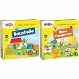 HABA 305211 - Meine ersten Spiele – Baustelle, kooperatives Memospiel & 301838 - Meine ersten Spiele Hanni Honigbiene, kooperatives Farbwürfelspiel für 1-4 Spieler ab 2 Jahren, zum Farbenlernen