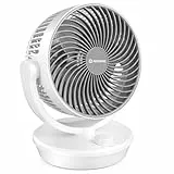 Ateroll Ventilator Leise, Tischventilator, 3D Turbo-Luftzirkulator mit 3 Geschwindigkeitsstufen, 130° Vertikal & 100° Horizontal Oszillation, Leiser Tischventilator für Wohnzimmer und Schreibtische
