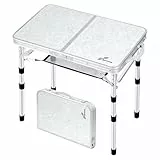 Sportneer Klappbarer Campingtisch, höhenverstellbar, Kleiner Klapptisch, tragbare Campingtische (60 cm L x 40 cm B (4 Höhen)) mit Netzschicht für Outdoor