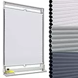 WOLTU Wabenplissee ohne Bohren verdunkelung Thermo Doppelplissee Klemmfix Zweifarbig 80x120cm Weiß-Weiß, Plissee Faltrollo Sonnen-, Sicht- & Schallschutz, Jalousie Plisseerollo für Fenster & Tür