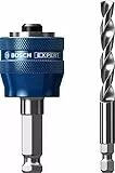 Bosch 2x EXPERT Power Change Plus Lochsäge-Systemadapter mit Bohrer, HSS-G-Bohrer, 7,15 x 105 mm (für Rohre und Profile aus Metall, Kunststoff, Ø 7,15 mm, Professional Zubehör Bohrmaschine/Schrauber)