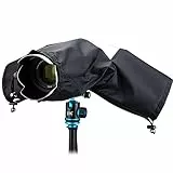 JJC Kamera Regenschutz Regenschutzhülle Kamerahülle Schutz Wasserdichter für Canon Nikon Fujifilm Sony Olympus Fast Alle DSLR-Kameras Rain Cover - Schwarz