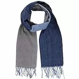 Minicloss Schal Herren Herbst Winter Blau Halstuch Herren Schöner Weicher Gemischt Schal Warm Plaid Schals Nackenschutz Halsumfang Winter Lange Schals für Männer,Checker-Farbabstimmung,180 × 35cm