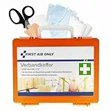 First Aid Only Erste Hilfe Koffer DIN 13157 mit Wandhalterung | Kompakter Verbandskasten für Betriebe und Haushalte gefüllt nach DIN 13157:2021 | Inkl. Tragegriff & Montagematerial | P-10020