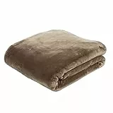Gözze - Premium Cashmere-Feeling Wohn- und Kuscheldecke, 500 g/m², 180 x 220 cm - Taupe