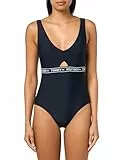Tommy Hilfiger Damen-Badeanzug mit Schlüsselloch-Logo, einteiliger Badeanzug, Kapitän des Himmels (Sky Captain), XL