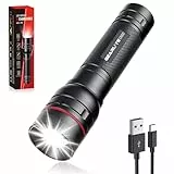 GEARLITE Taschenlampe LED Aufladbar, 2000 Lumen LED Taschenlampe Extrem Hell mit 3 Modi，Zoombare Mini Handlampe mit Langer Laufzeit, IP65 Wasserdicht Flashlight für Camping Angeln Notfall Outdoor