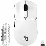 MAMBASNAKE M3 39g SUPERLEICHTE Kabellose Gaming-Maus mit Spiralkabel, PixArt PAW3395PRO-Sensor, Bis zu 40000DPI, BT/2,4G Kabellos/Kabelgebunden, 100Mio. Klicks Mikroschalter, für PC/Xbox/PS/Mac (Weiß)
