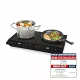 Tristar Doppel-Induktionskochplatte, ⌀19 cm Kochfeld, 10 Leistungsstufen, 3500 W, energieeffizient, integrierter Timer, mit Überhitzungsschutz, IK-6162