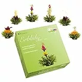 Creano Teeblumen – Erblühtee zum Probieren - grüner Tee fruchtig aromatisiert (6 verschiedene Sorten Teerosen) Blooming Tea Tee Geschenk für Frauen, Mutter, Teeliebhaber