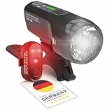 Büchel BLC Fahrradlichter Set I umschaltbare Leuchtstärke I StVZO zugelassen | bis zu 14h Akkulaufzeit I Aufladbares Fahrrad licht LED vorne + hinten I Rücklicht Fahrrad, fahrradlicht I Micro-USB