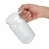 Nikou Wasser Karaffe Gerippter Saftflasche Transparente Saft-Acrylflasche Gestreiftes Wasser Eiskalter Saft-Krug mit Deckel für Bar-Haus (Größe : 500ml)