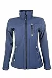 HKM 5273 Softshelljacke Sport, Damen Mädchen Jacke Regenjacke Kapuze, Blau (Dunkelblau), L