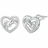 Yinsen Pferd Ohrringe Silber 925 für Damen Hypoallergen Ohrstecker Tier mit Geschenkbox,Schmuckgeschenke für Mädchen und Frauen