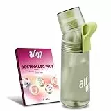 air up Flasche Twist Pro Starter Set Original, inkl Pods in 5 Geschmacksrichtungen I 600ml Trinkflasche mit Geschmack, zuckerfrei I spülmaschinenfest & BPA frei I in Green Sage