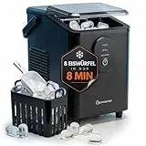 Sommertal EM12S Eiswürfelmaschine | 8 Eiswürfel in 7.5 Minuten | Eismaschine 12kg/24h | Eiswürfelbereiter mit Griff | extra große Bullet Eiswürfel | leise 50db | Ice Maker für Küche, Büro & Party