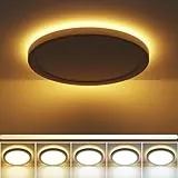 zemty 18W Deckenlampe LED Deckenleuchte Flach mit 3W Nachtlicht, 2100LM 3000K/3500K/4000K/5000K/6500K Wählbar Rund Badezimmer Lampe, Ø22x2.1 cm Ultra Dünn Modern Badlampe für Schlafzimmer Flur Küche